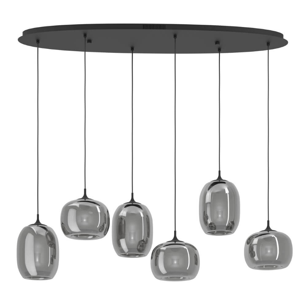 Black hanging lamp Larva with smoke glass
