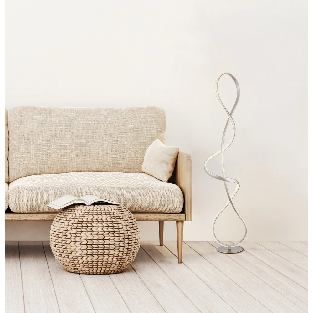 Nickel Floor Lamp Swirl Modern Globo 9007371509331