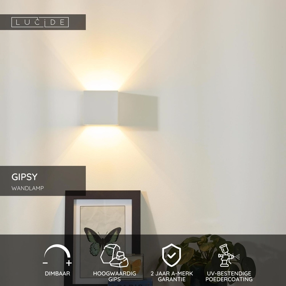 Wall lamp Gipsy square Lucide 5411212351524