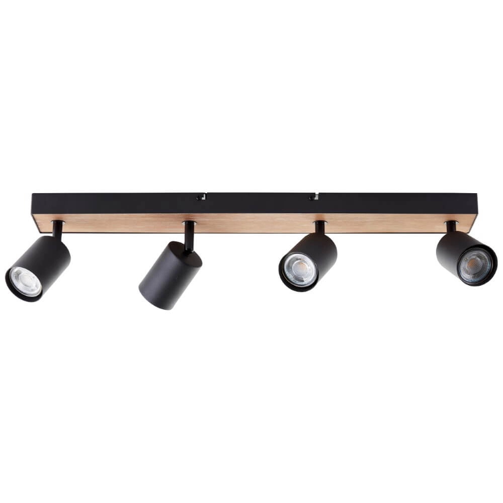 4-light lamp Jello Wood black with wood Brilliant 4004353428401
