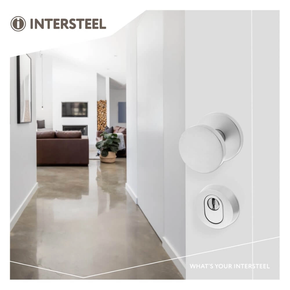 Front door knob Rond Single-sided mounting aluminum Intersteel 8714186447802