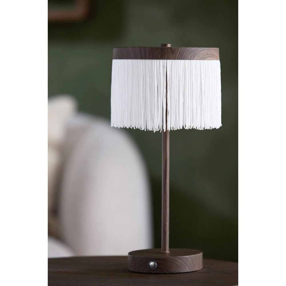 Rechargeable table lamp Diny walnut look with white Light & Living 8717807816377