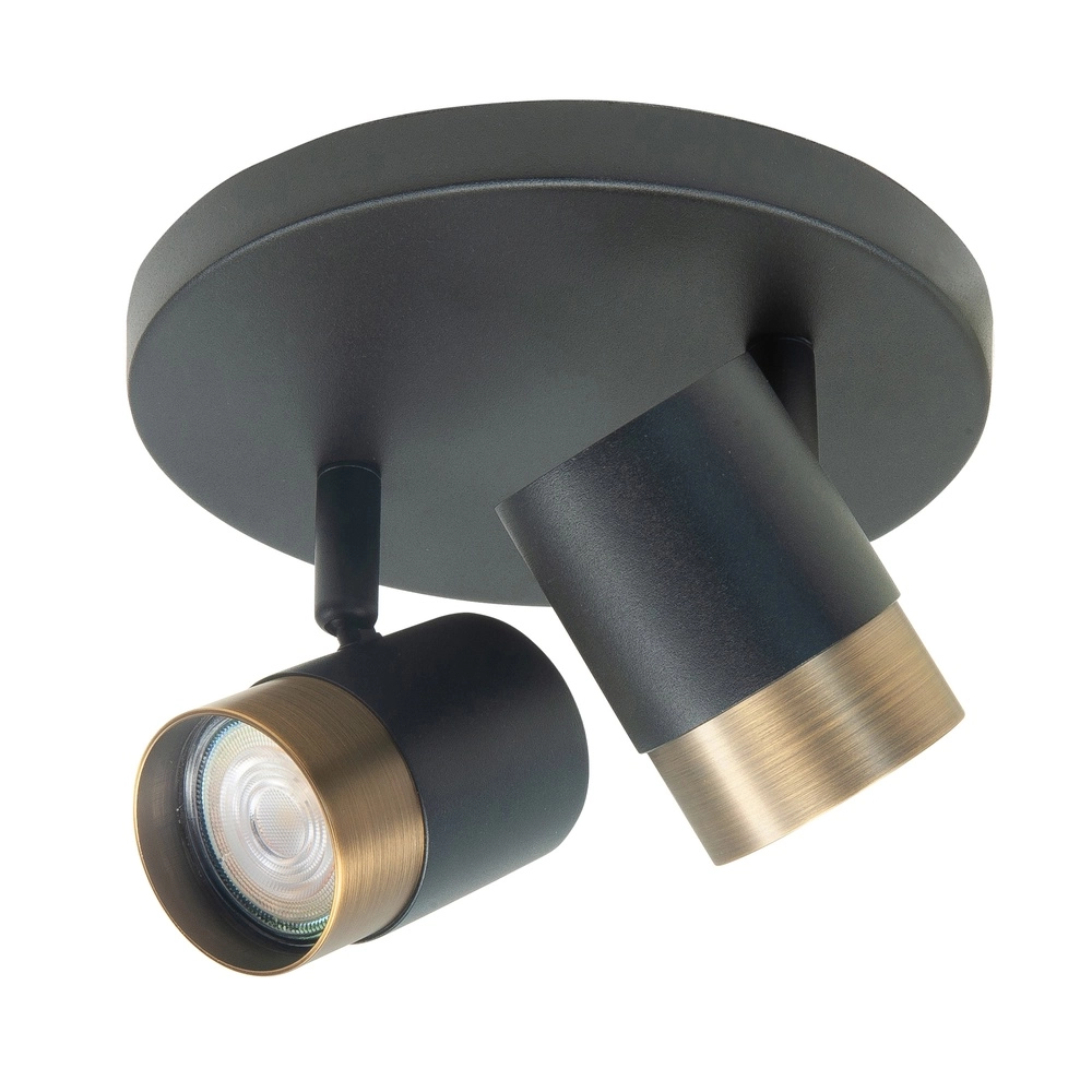Mockery Savona Black with copper bronze 2-light round