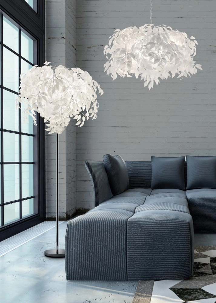 Pendant lamp Leavy 70cm gray shade Trio 4017807299564