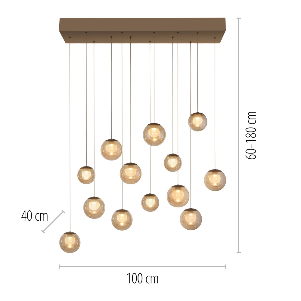 13-light pendant lamp Pure Popup Bronce Paul Neuhaus 4012248398319