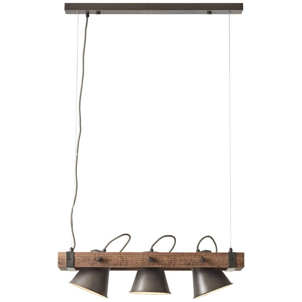 3-light pendant lamp Decca black with brown Brilliant 4004353361487