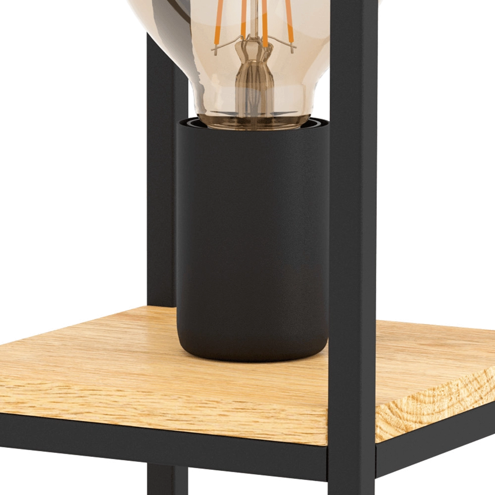 Table lamp Libertad black with wood Eglo 9002759997977