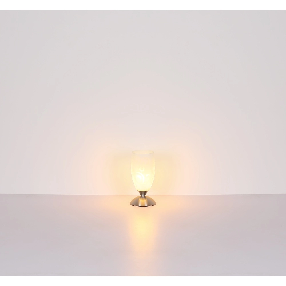 Classic table lamp Auriga chrome with curl Globo 9007371208777