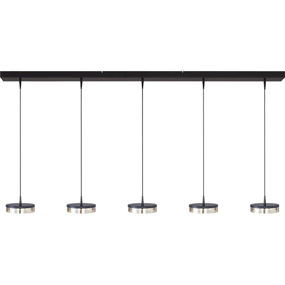 5-light pendant lamp Imperia 160cm black nickel