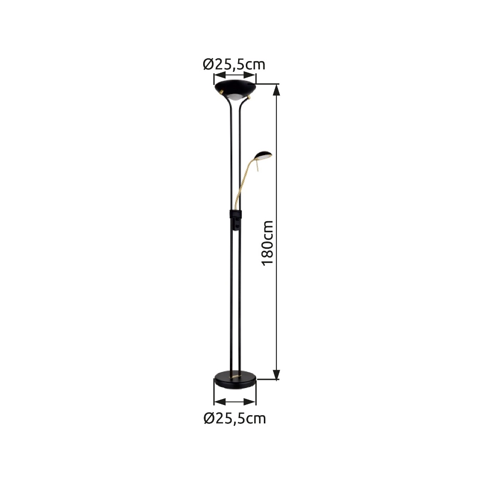 Reading lamp Leonas Black Globo 9007371439669