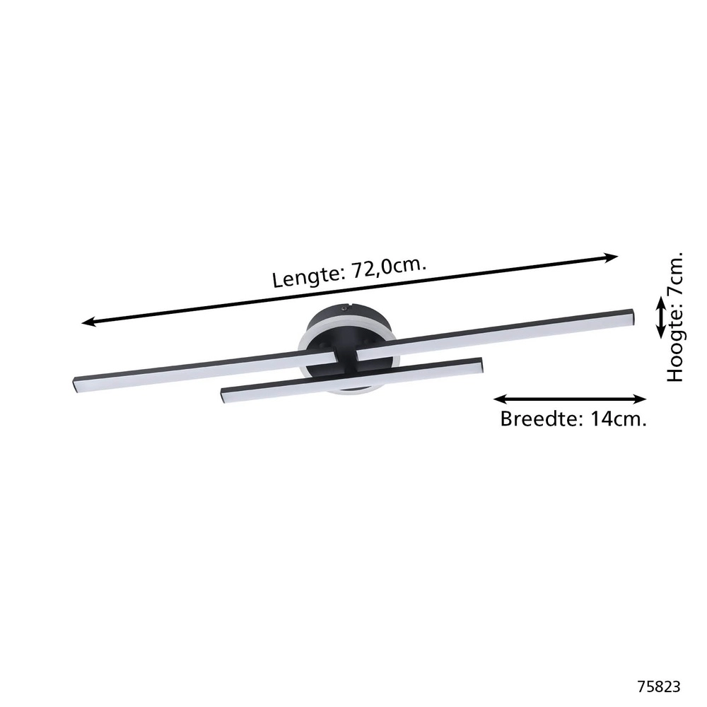 Design ceiling lamp Vascella 1 black Eglo 9002759758233