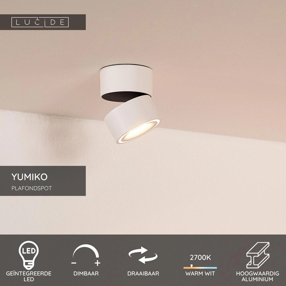 Ceiling spotlight Yumiko only white Lucide 5411212351661