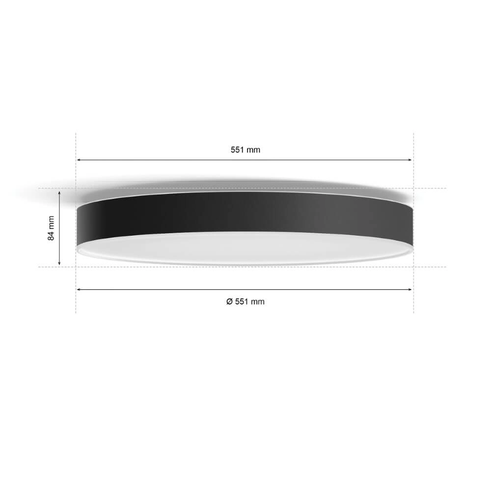 Ceiling lamp Hue Enrave XL - White Ambiance Ø 55.1cm black Philips 8718696176481