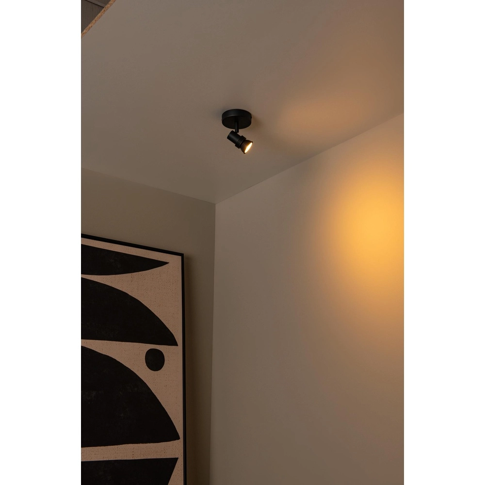 Ceiling spotlight Kianti Single Black Lucide 5411212530851