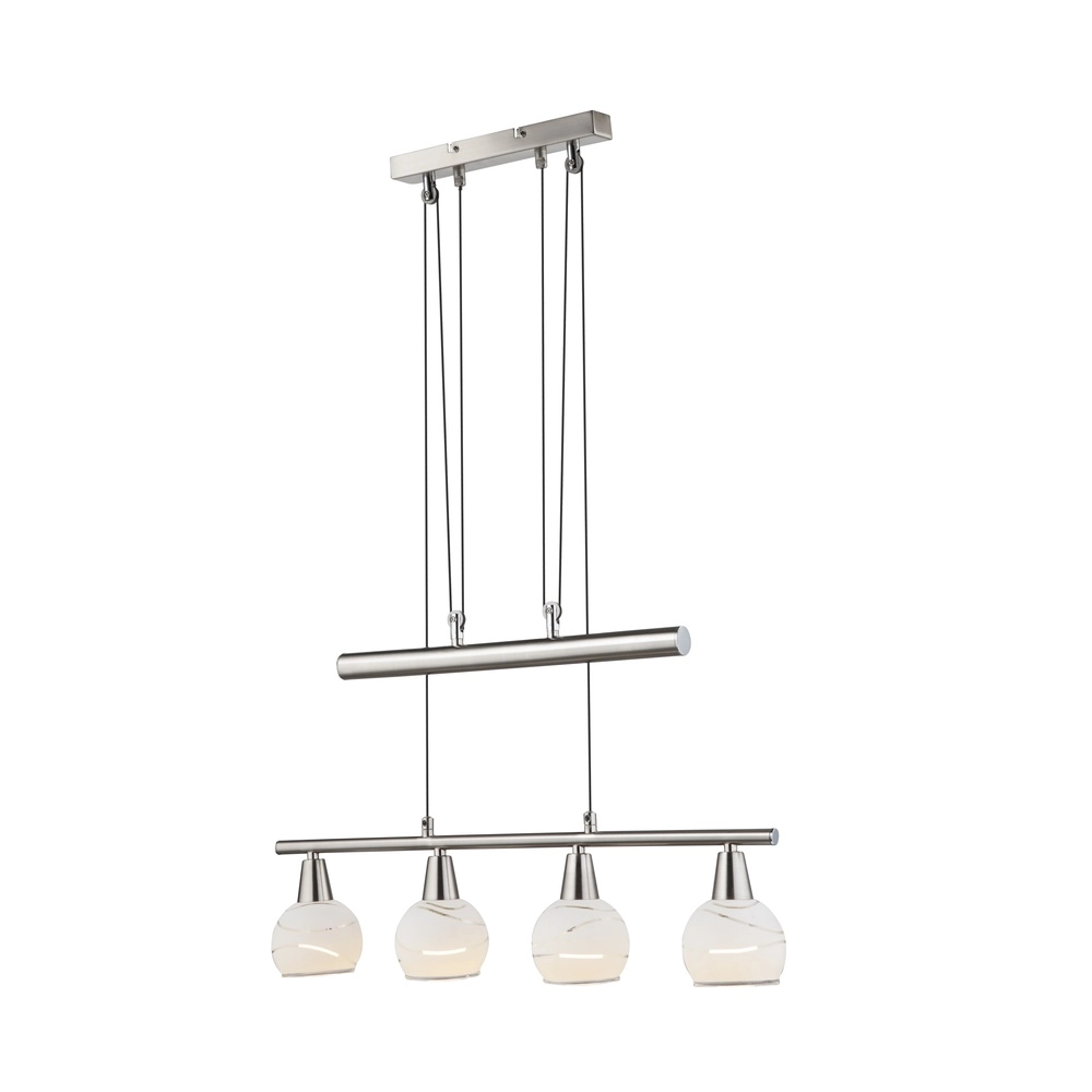 Pendant lamp Elliott 4-light nickel Globo 9007371319909