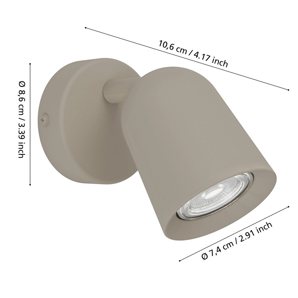 Sand brown wall spot Camaldoli GU10 - Orientable Eglo 9008606363155