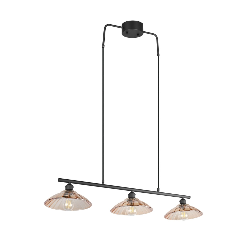 Classic pendant lamp Eluna 3-light black Trio 4017807682502