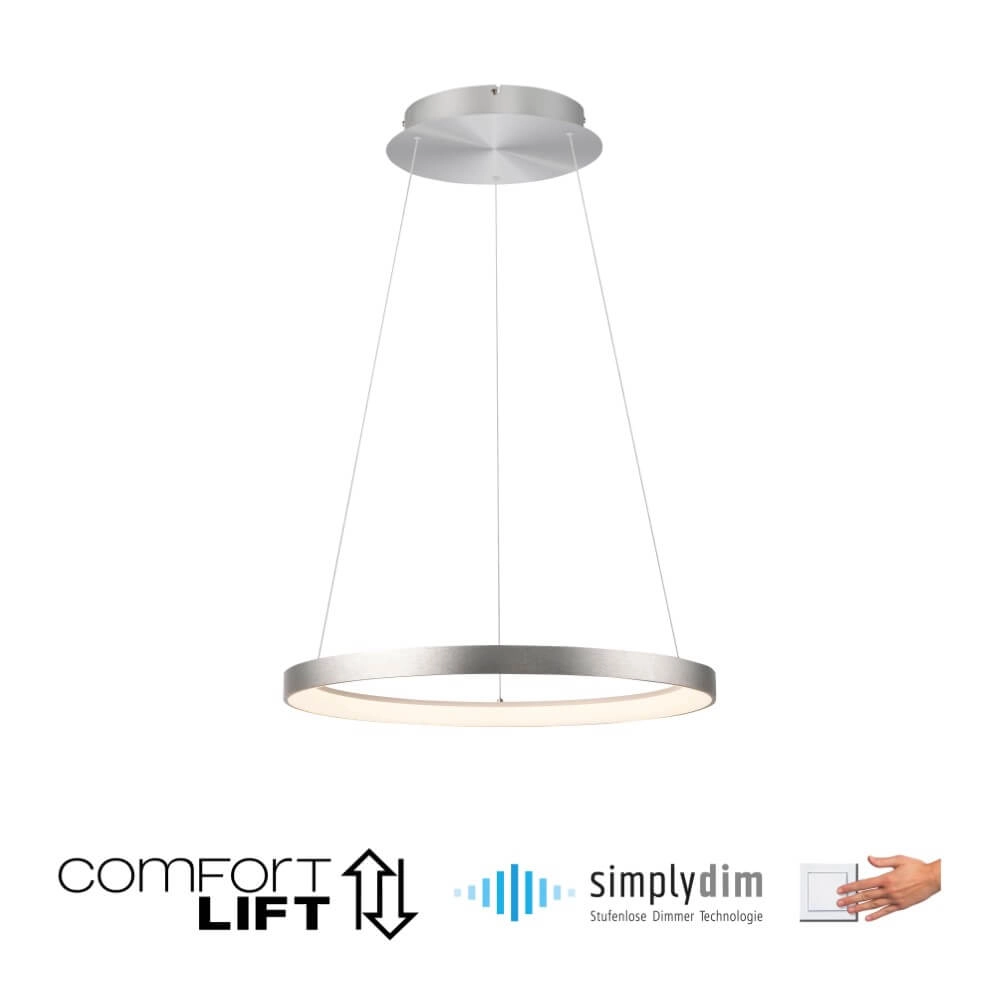 Round pendant lamp Hoop aluminium Paul Neuhaus 4012248384718