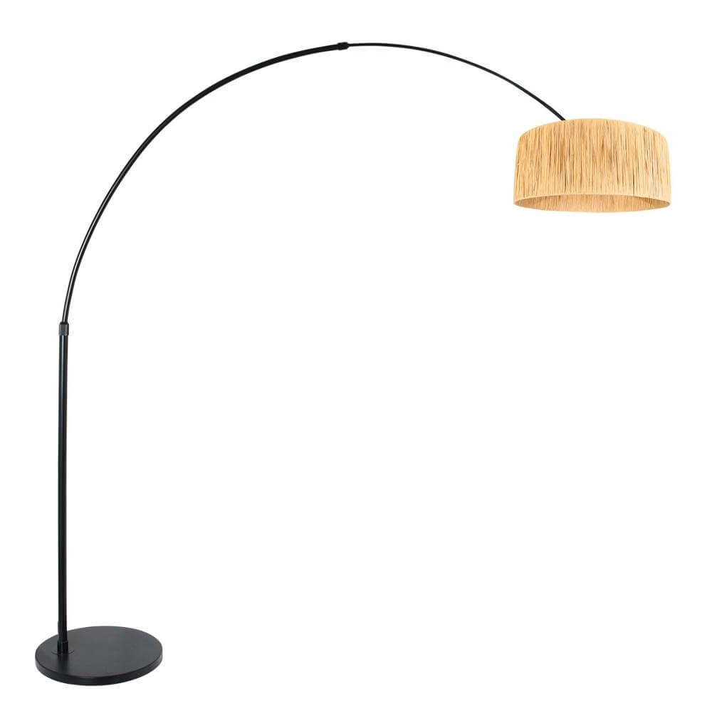Arc lamp Sparkled Light black with straw shade