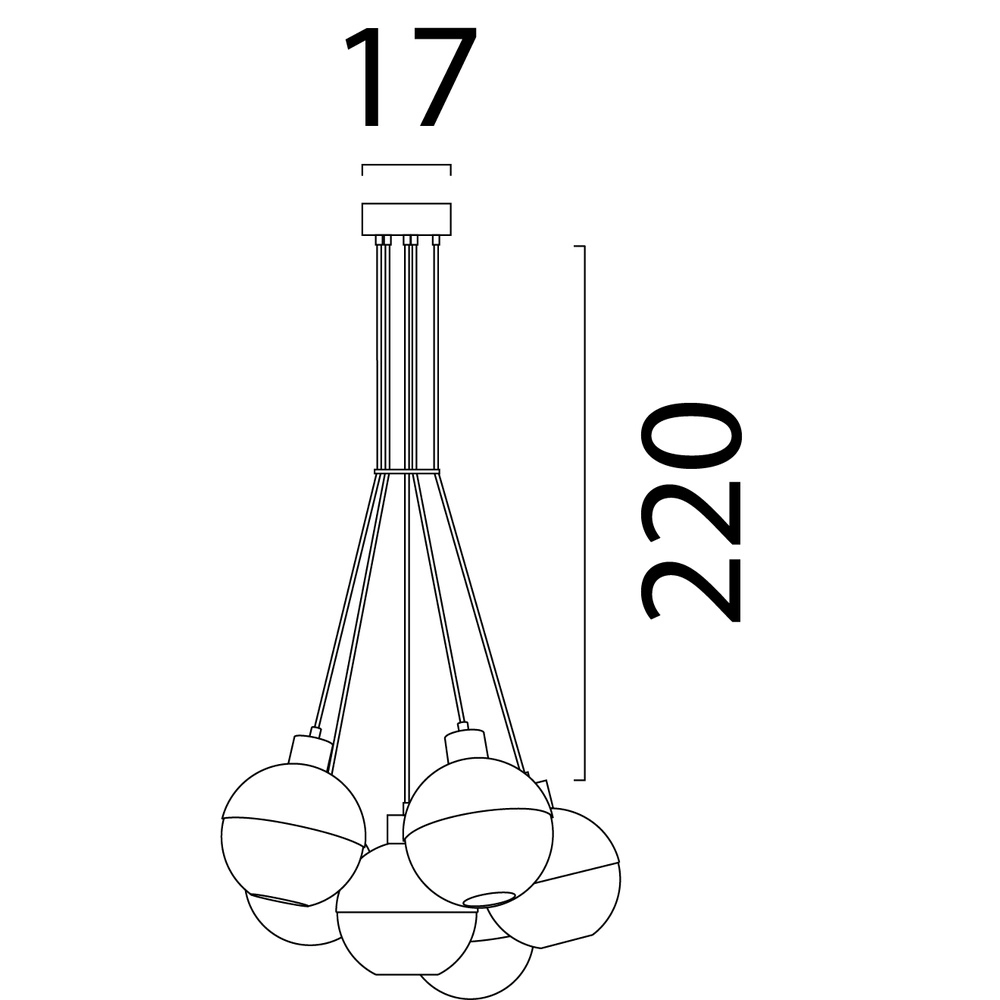 7-light pendant lamp Opera beige terra Masterlight 8718121424378