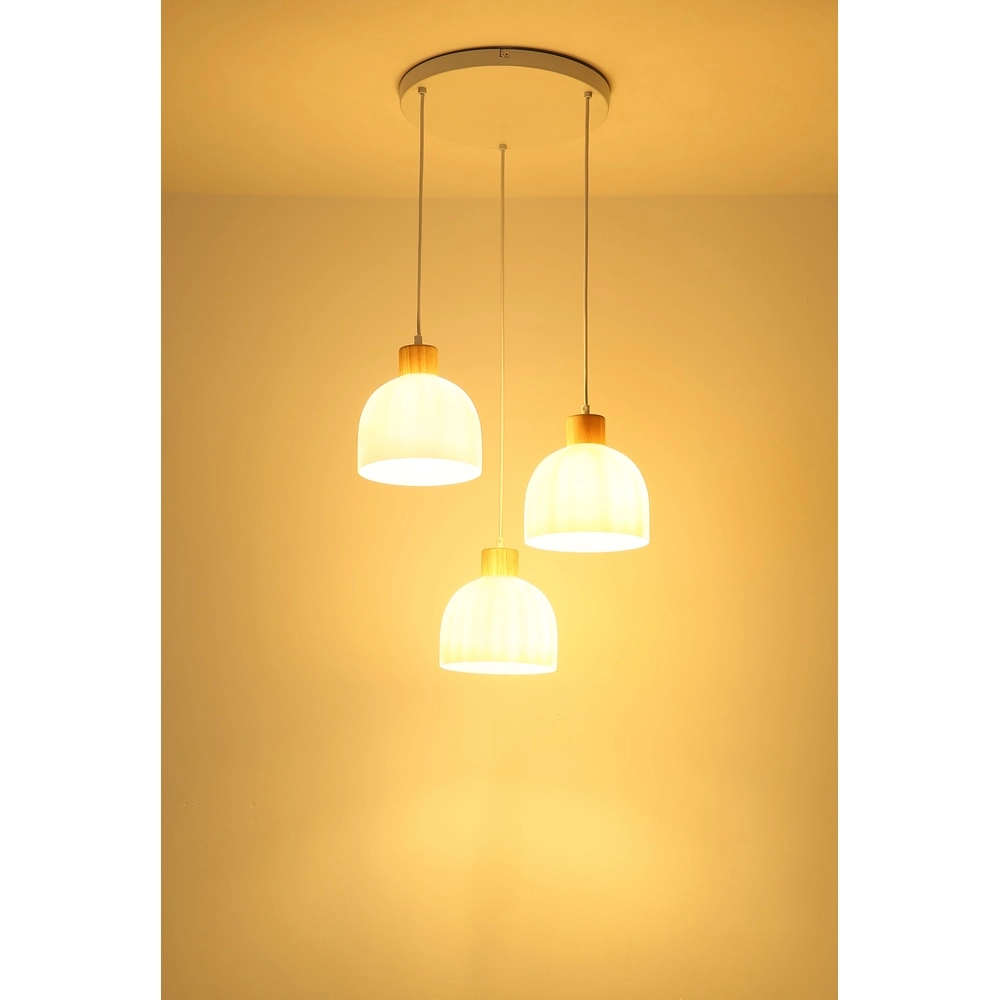 3-light pendant lamp Swanson white Globo 9007371592999