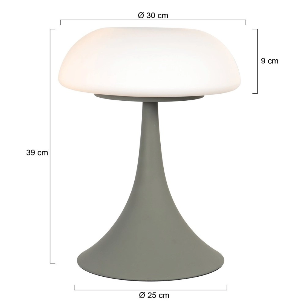 Table lamp Ancilla Grey with white glass