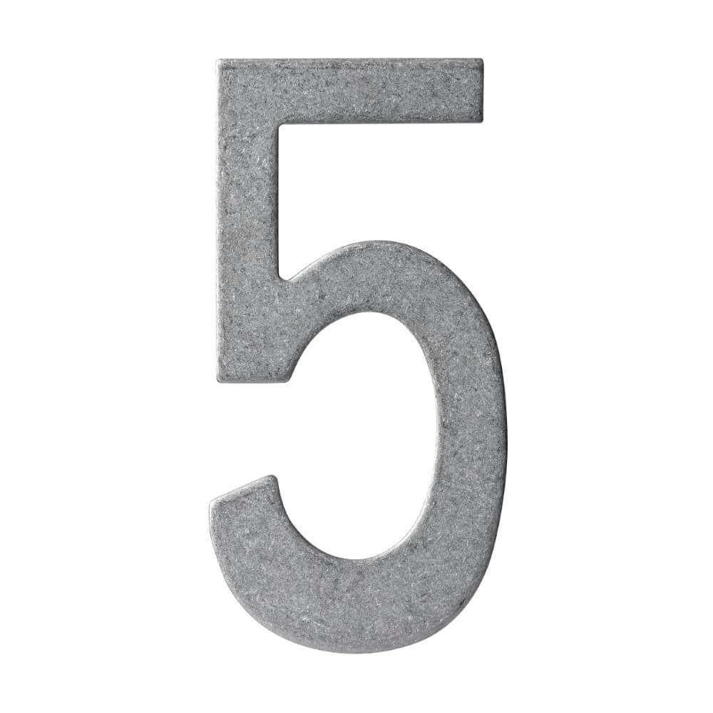 House number 5 Numbra 15cm stainless steel tumbled