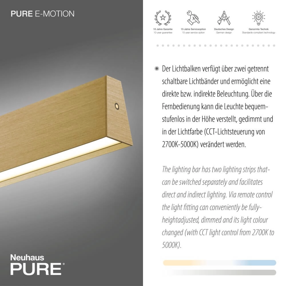 Design hanging lamp Pure E-Motion brass Paul Neuhaus 4012248372913