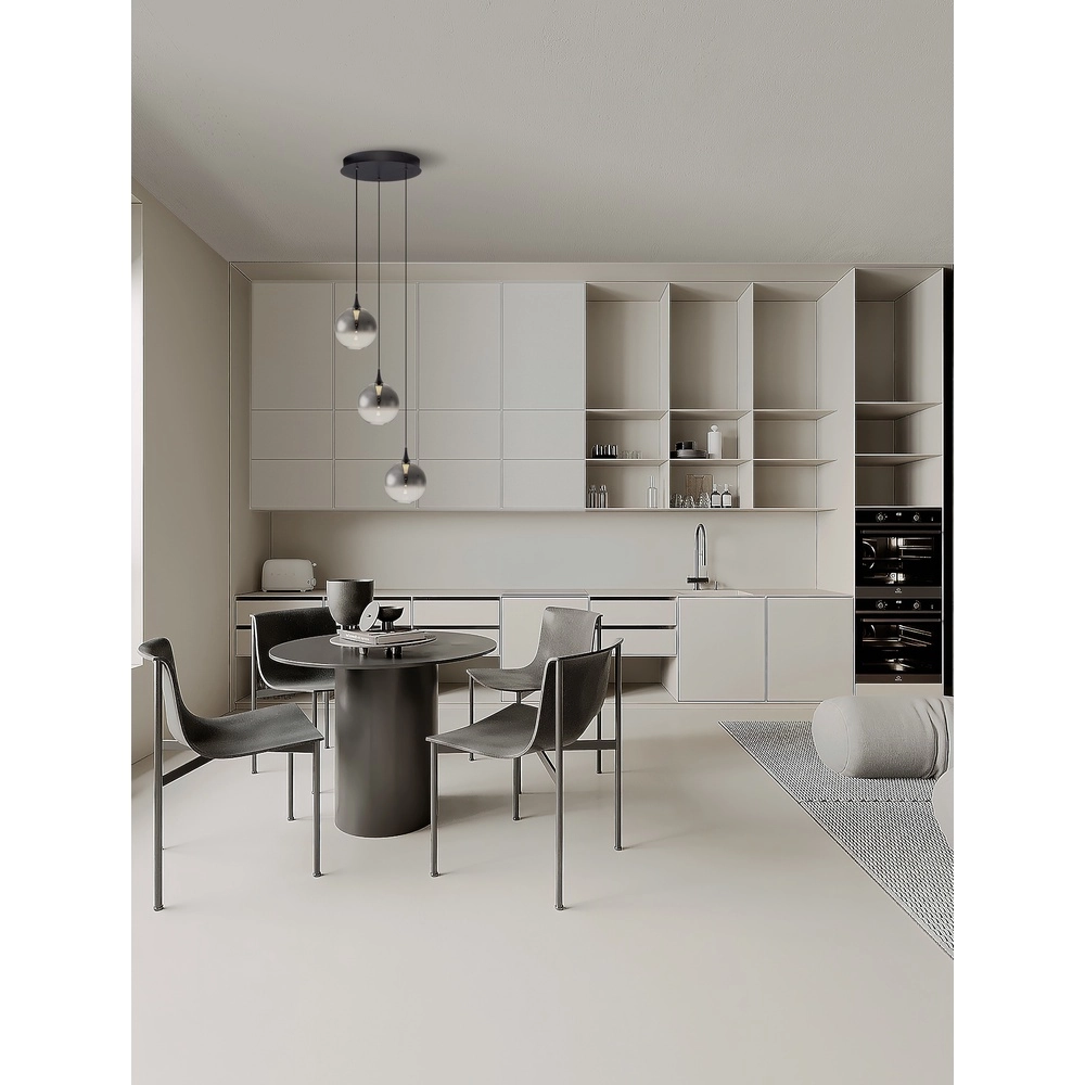Pendant lamp Orenda 3-light smoke glass Lyora 5212017477620
