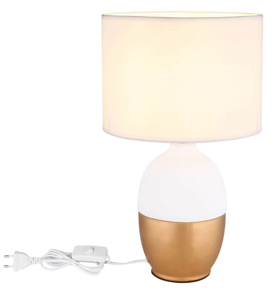 Golden table lamp Valentino with white Globo 9007371432301