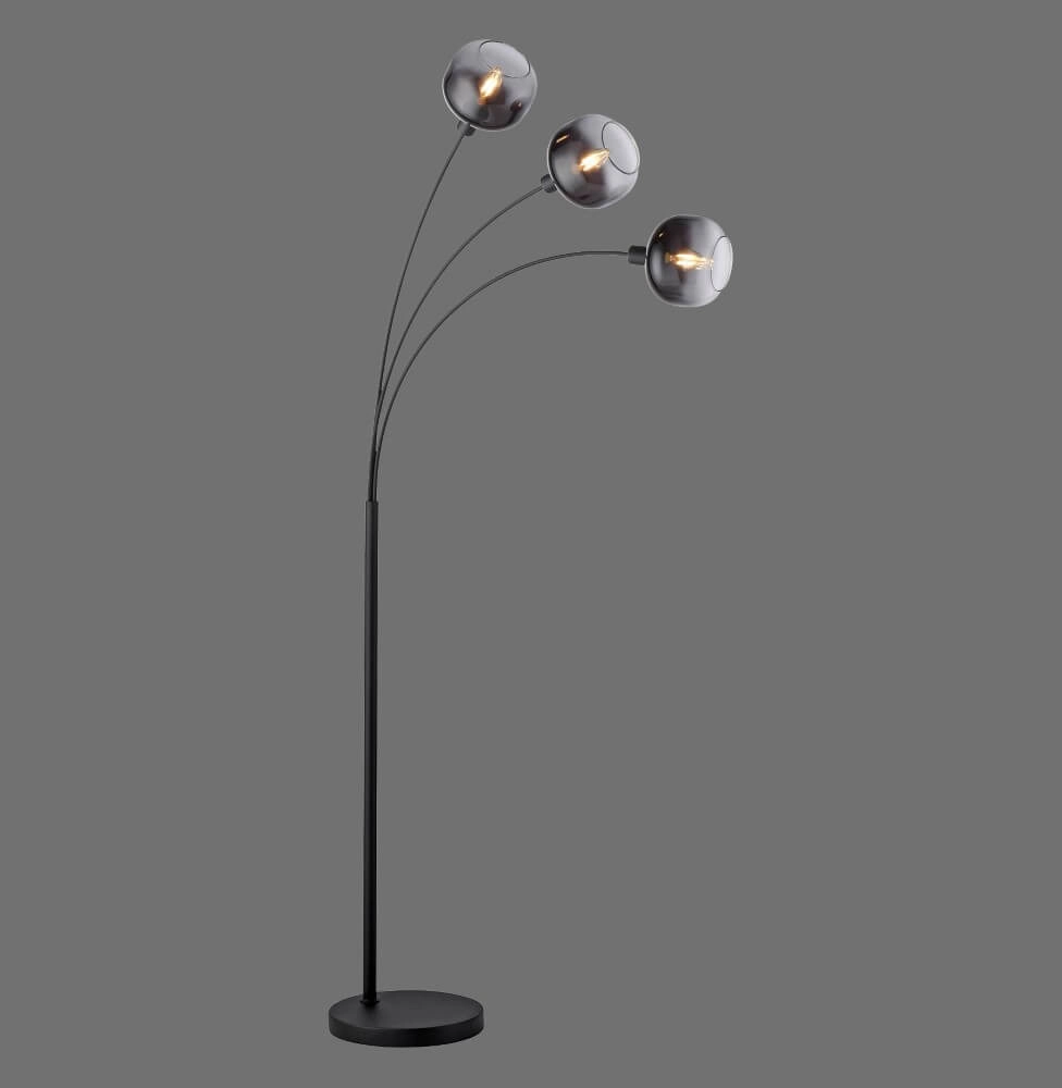 Black floor lamp Zea 3-light Just Light 4043689993764