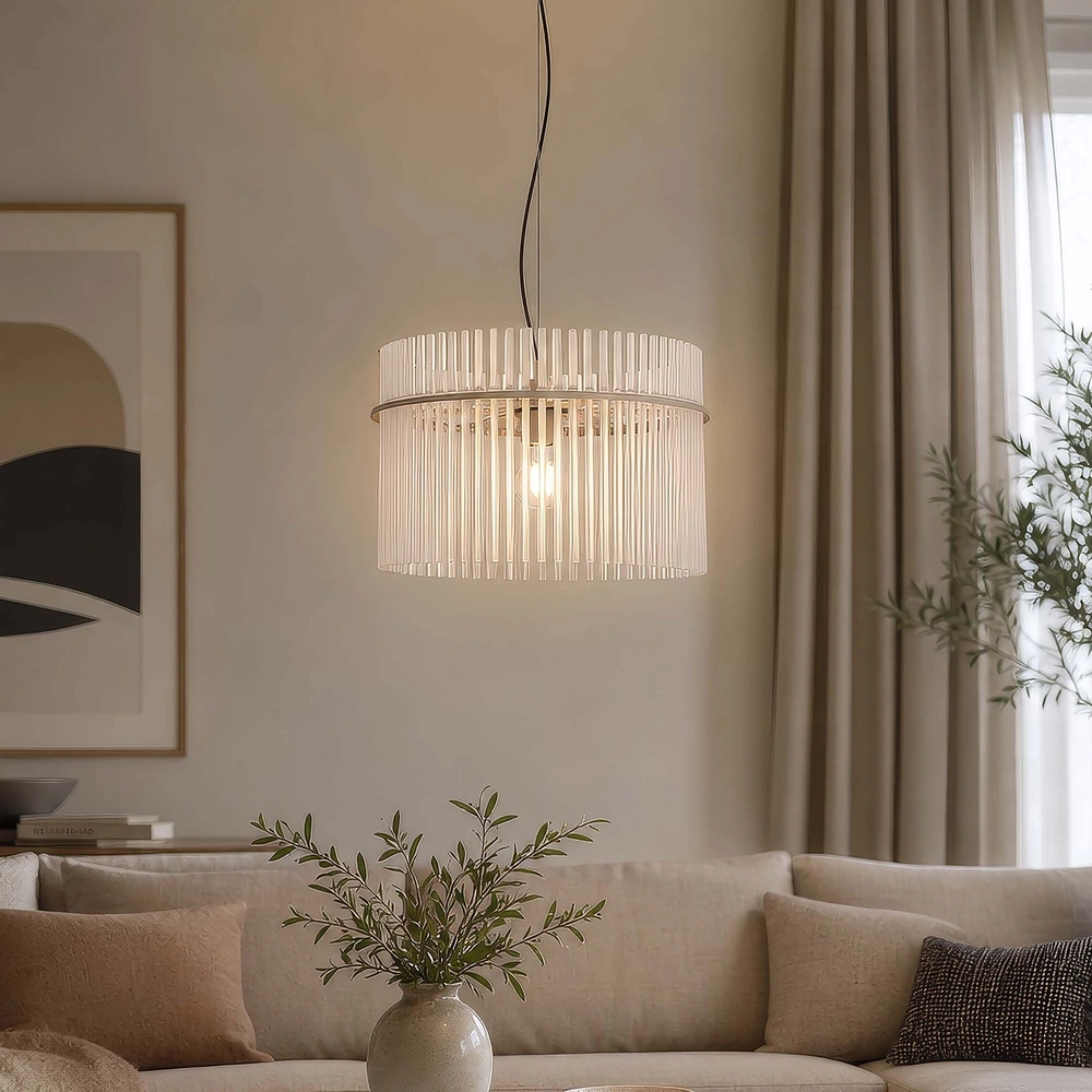 Pendant lamp Swizzle sand brown Ø 40cm