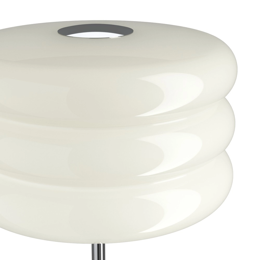 Design floor lamp Tortora chrome with white Ø 30cm