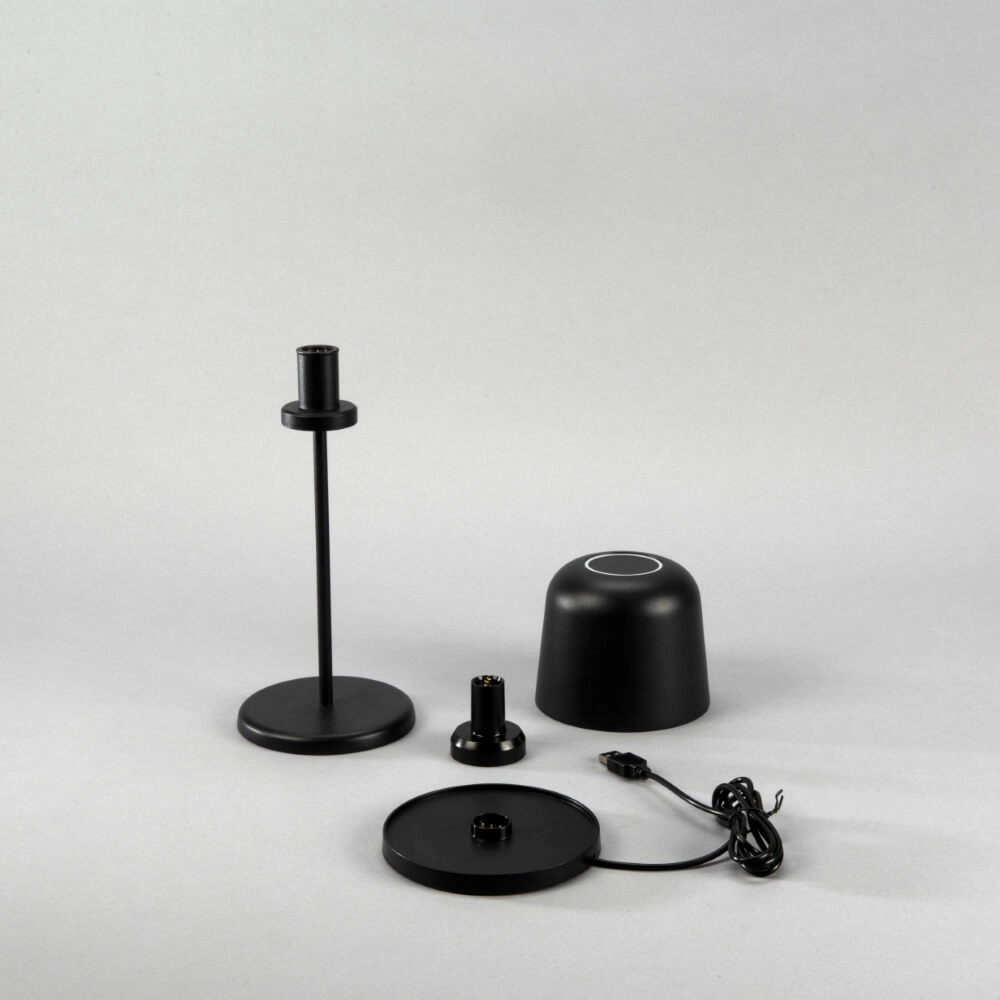 Rechargeable table lamp Biot black with removable cap KonstSmide 7318307845754