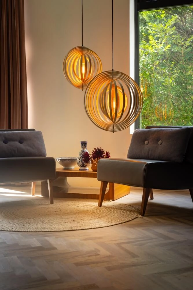 Wooden pendant lamp Woody Ø 43.5cm ETH 8720195305323