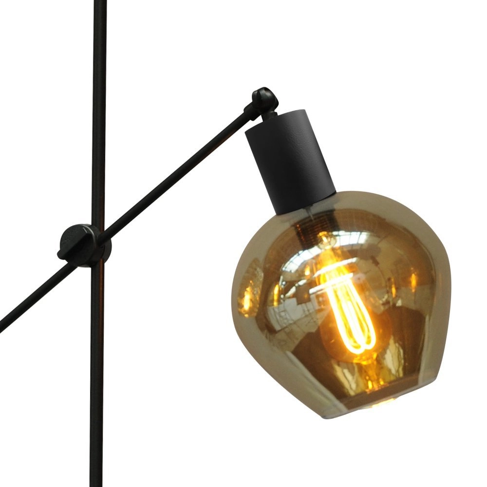 Floor lamp black Bounty adjustable with round glass Masterlight 8718121247854