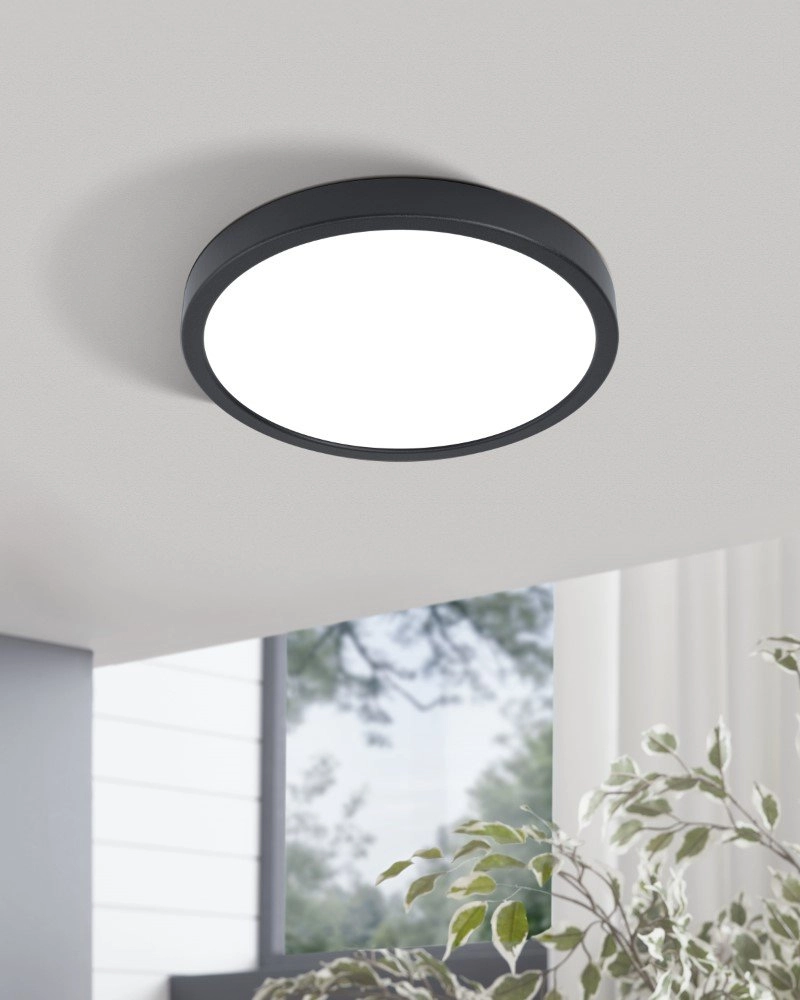 Led ceiling light Fueva 5 20w - 4000K - Ø28,5cm black Eglo 9002759992354