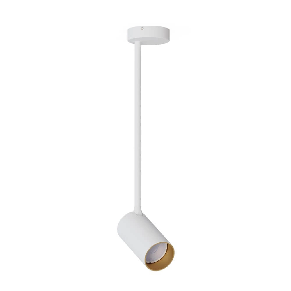 Directional surface-mounted spotlight Mono Long white with gold