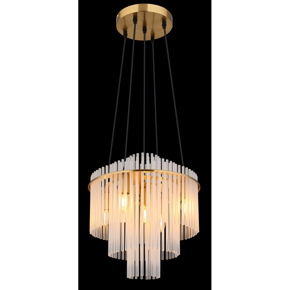 Pendant lamp Ø 40cm Gorley Gold with white glass sticks Globo 9007371518135