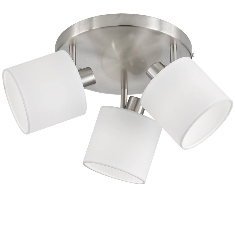 Ceiling spot Tommy 3-light stainless steel with white