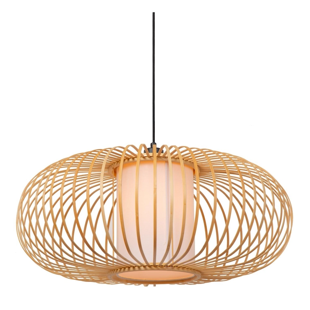 Pendant lamp Thuline Wood look 3-light Lucide 5411212051806
