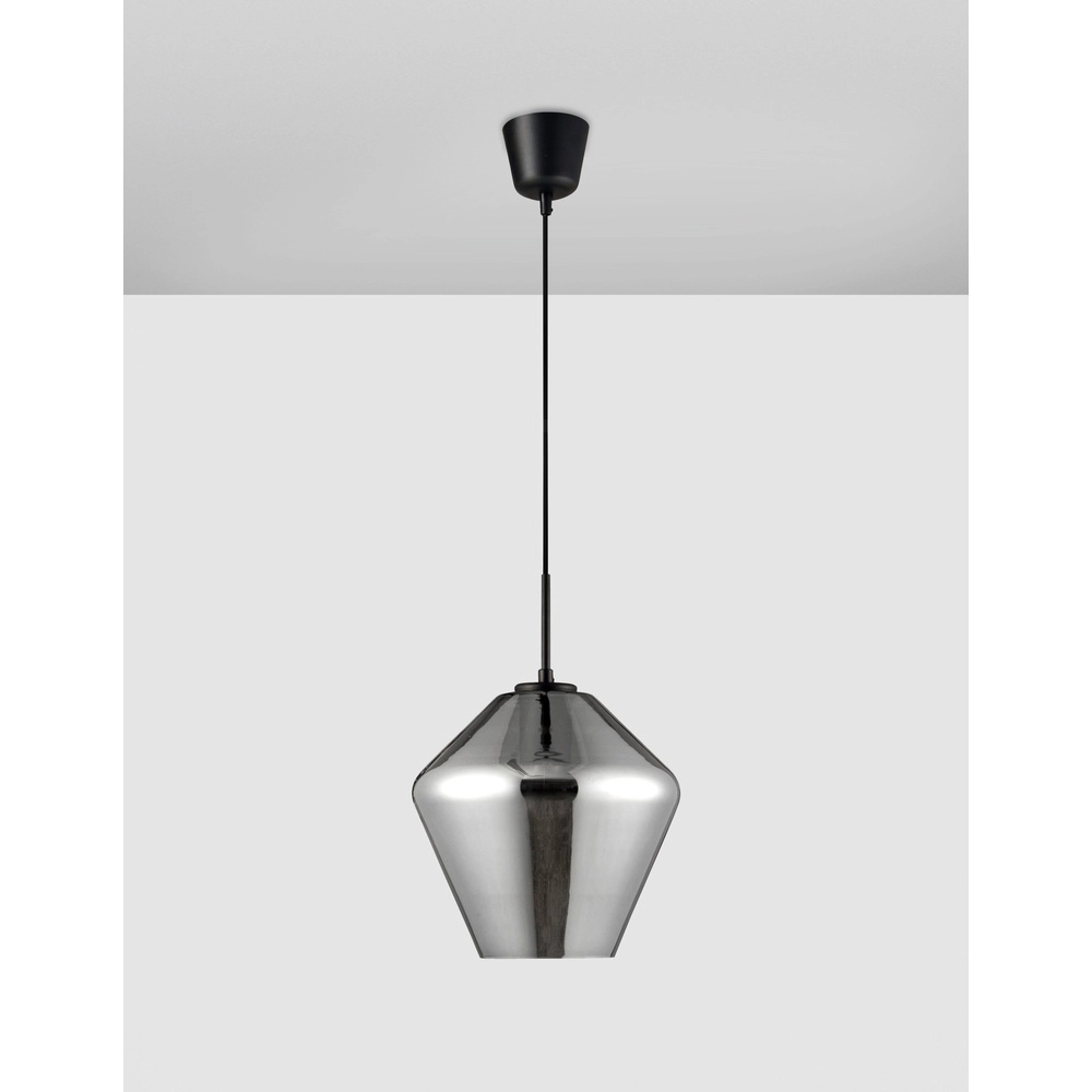 Pendant lamp Veiro chrome glass Ø 23 x 22cm Lyora 5212017421296