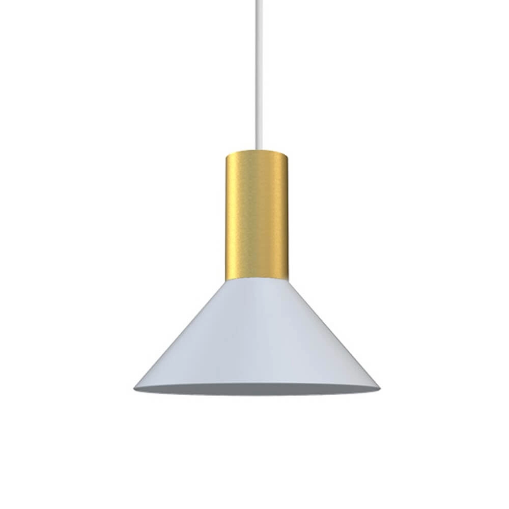 White hanging lamp Hermanos with gold