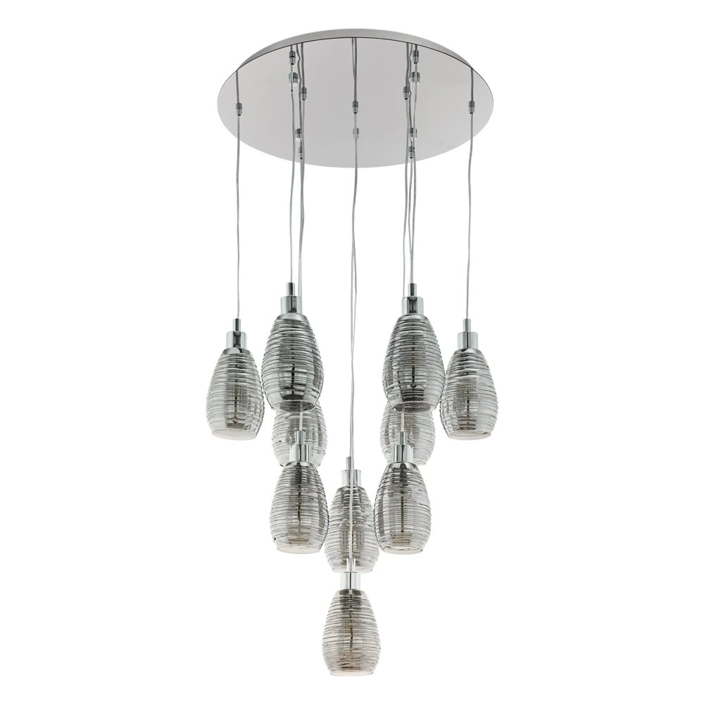 10-light hanging lamp Siracusa chrome Stars of Light 9002759395063