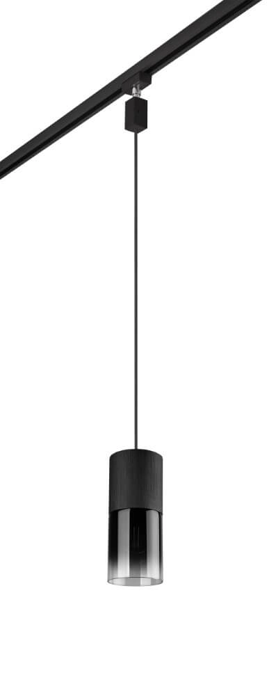 Pendant lamp Duoline with smoke glass elongated for rail