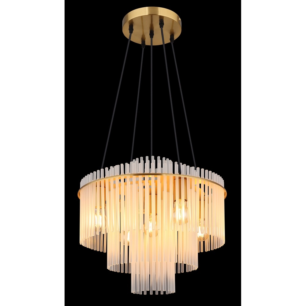 Pendant lamp Ø 50cm Gorley Gold with white glass sticks Globo 9007371512133