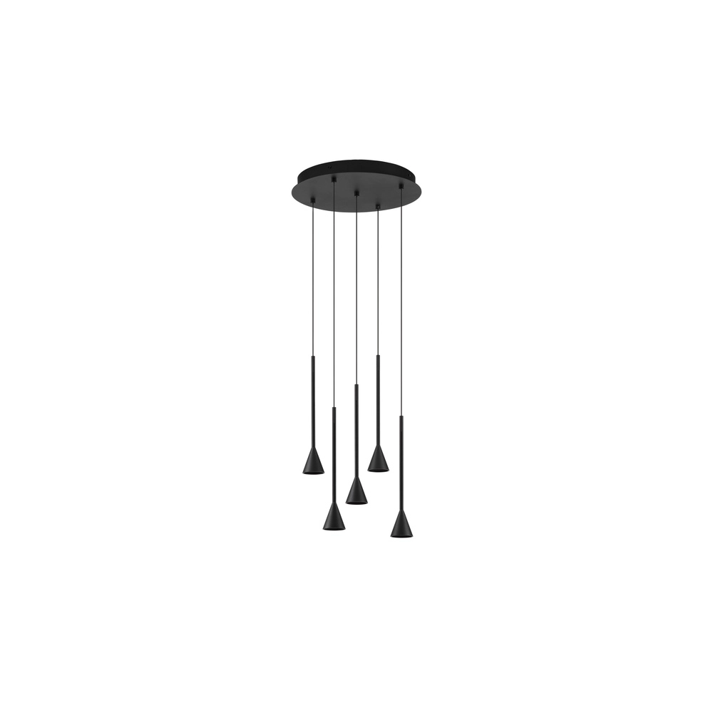 Pendant lamp Net round 5-light black Lyora 5212017445322