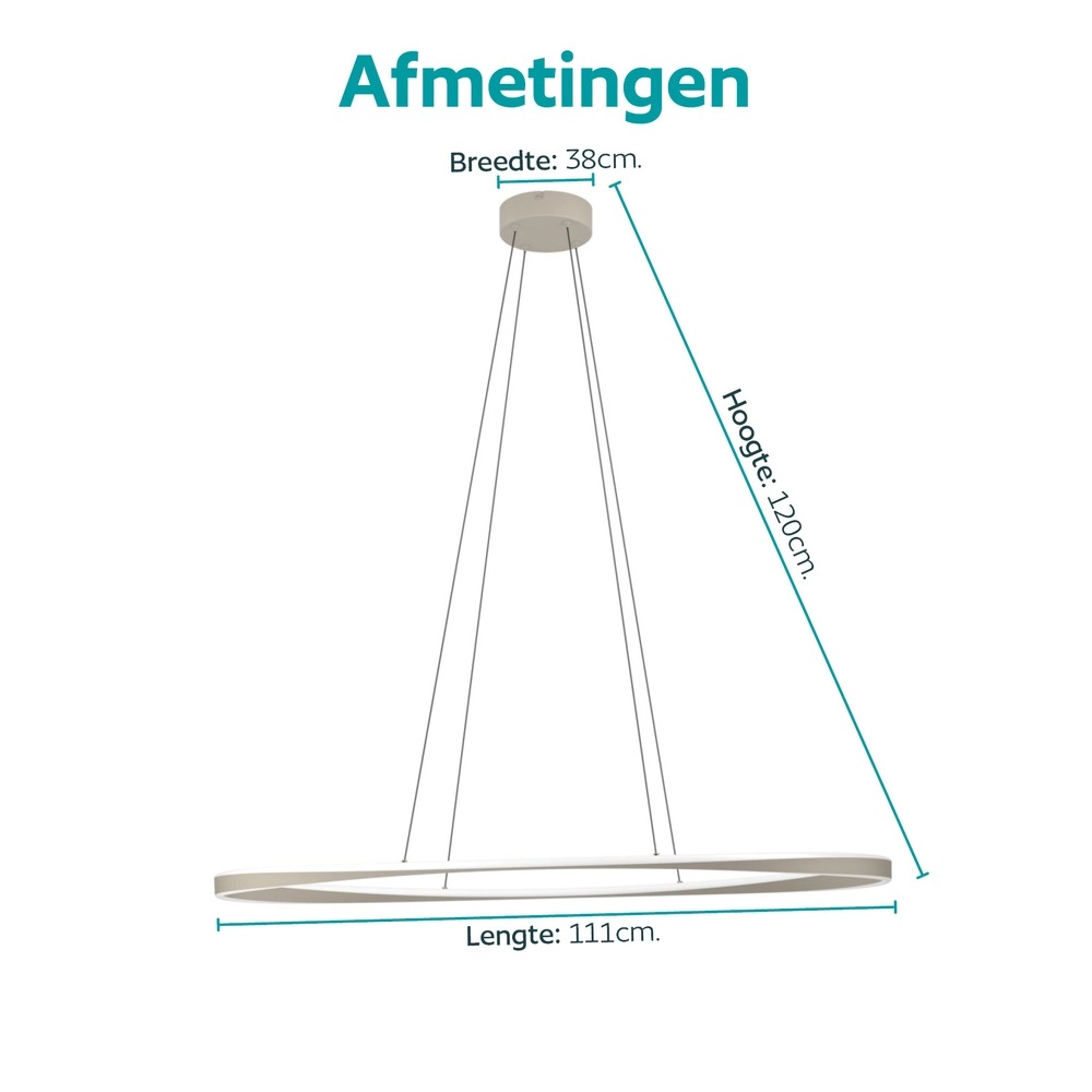 Design pendant lamp Camerota sand brown oval