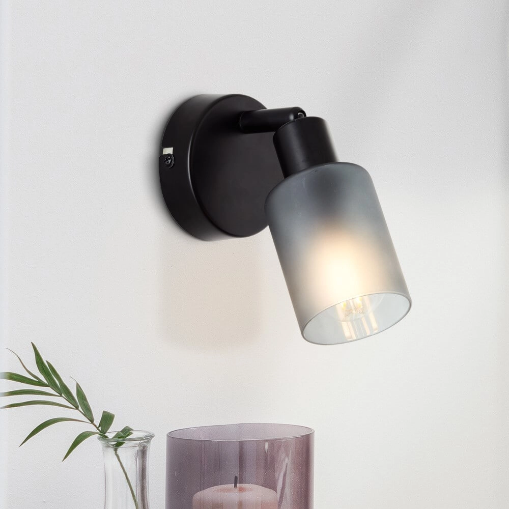 Black wall lamp Loralie Brilliant 4004353413223
