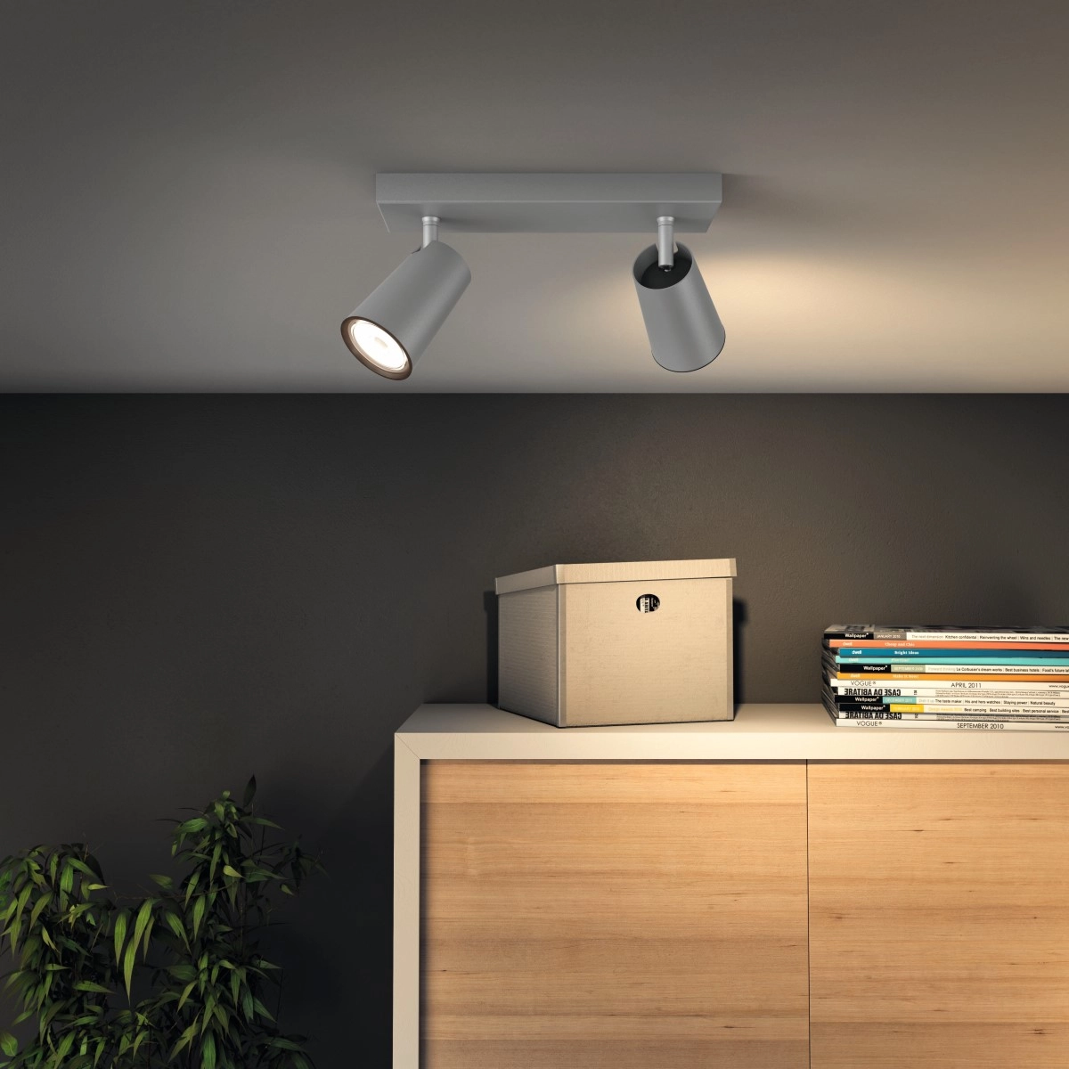 Lamp Paisley 2-light gray Philips 8718696164655